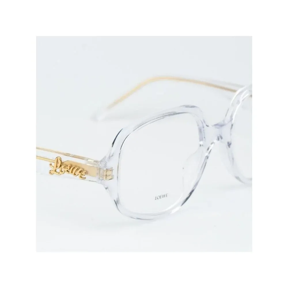 Loewe SLIM Women Eyeglasses White Crystal Round LW50049I 022 NEW AUTHENTIC